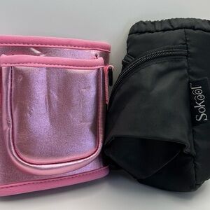 SOKOOL Black Fabric Water Belt Bag AND A Metallic Pink Tumbler Strap Holder!!!